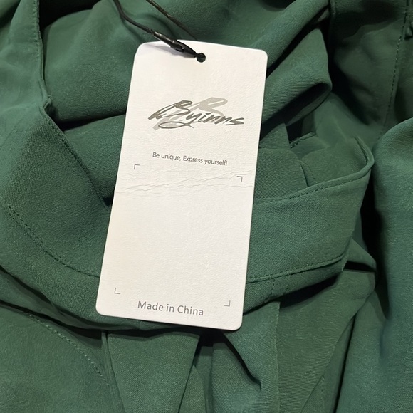 V Neck Casual Button Belted Rompers Short Sleeve Wrap Beach Short with Pockets - Picture 4 of 5